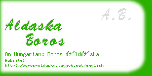 aldaska boros business card